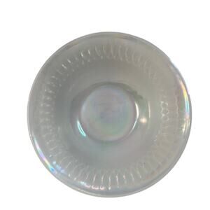 Vintage Federal Glass Moonglow Opalescent Iridescent White Serving Bowl